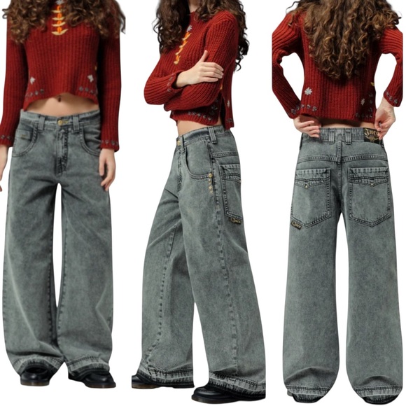 JNCO Denim - JNCO | Gambler Jeans Black Vintage Wide-leg Baggy | 23” Opening | 28 x 30 New